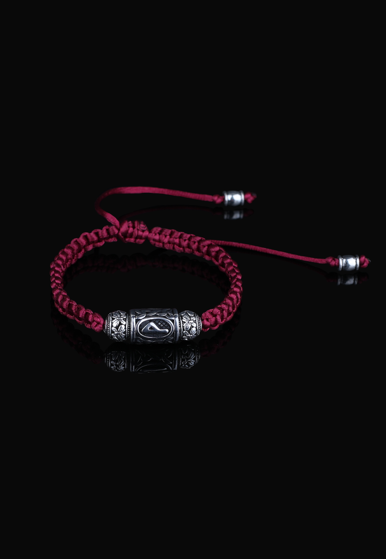 WUNJO Lucidus Viking Bracelet with Burgundy Shambala Threads