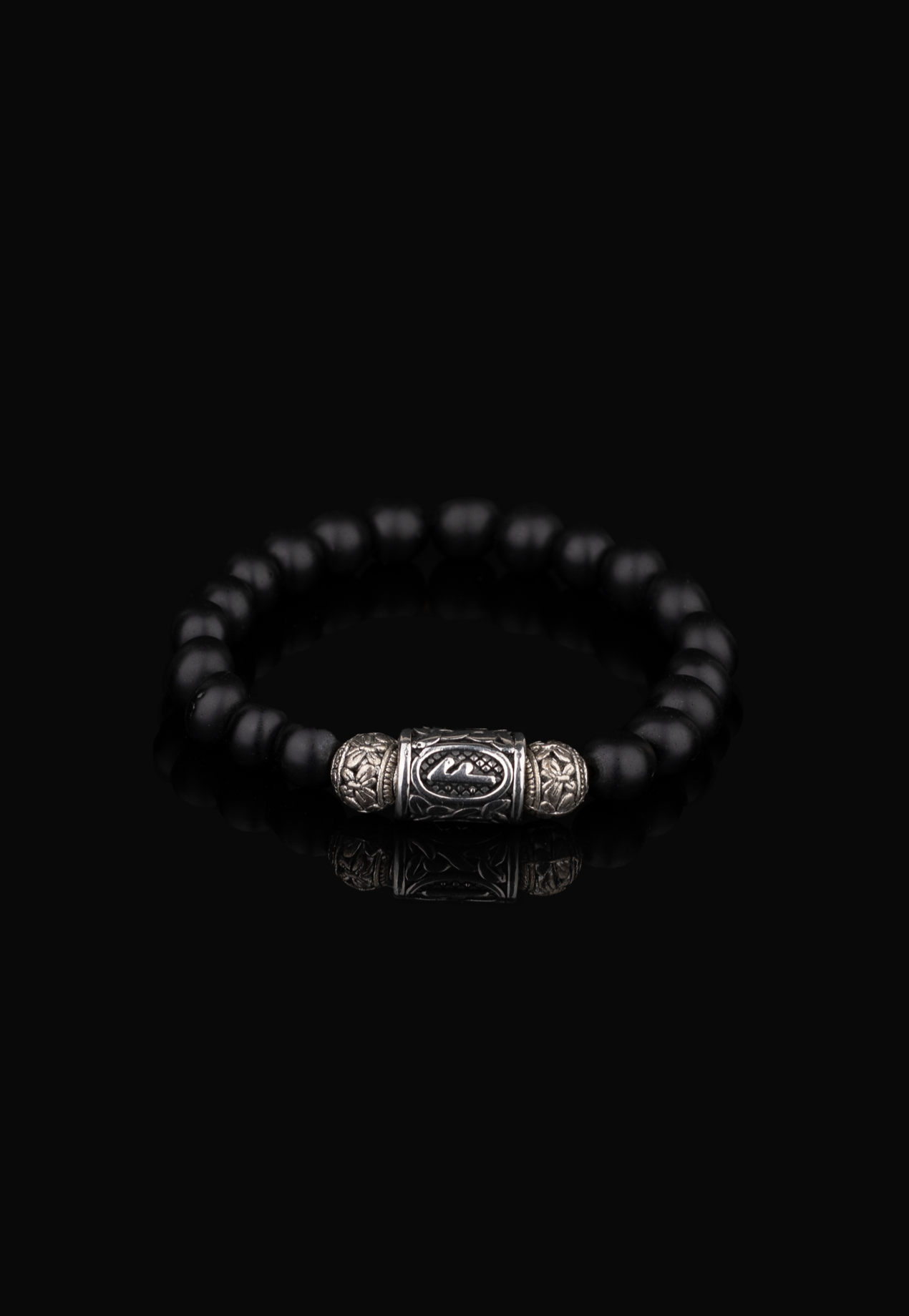 ANSUZ Lucidus Viking Bracelet with Onyx Beads