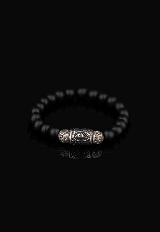 ANSUZ Lucidus Viking Bracelet with Onyx Beads
