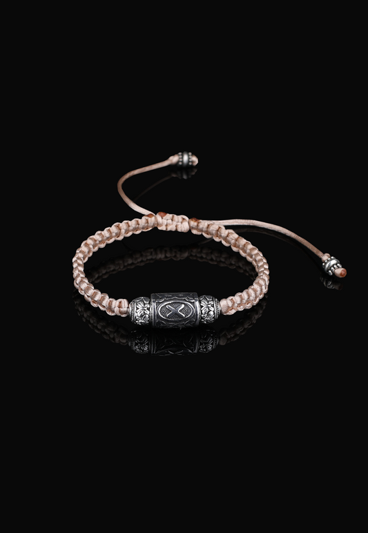 GEBO Lucidus Viking Bracelet with Beige Shambala Threads