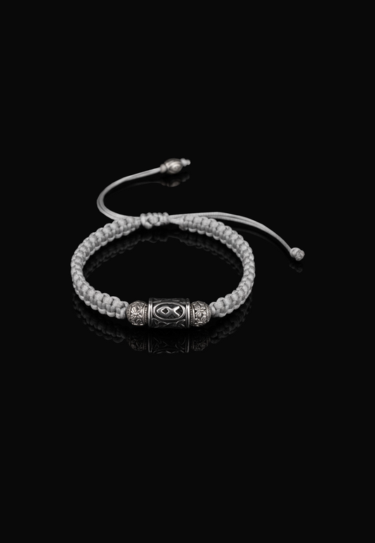 KAUNAN Lucidus Viking Bracelet with Silver Shambala Threads