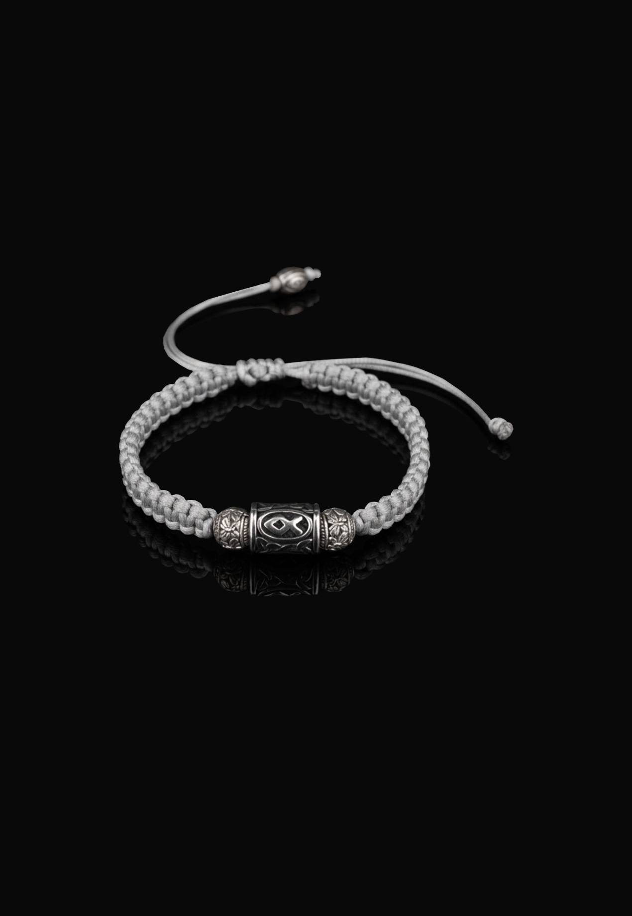 KAUNAN Lucidus Viking Bracelet with Silver Shambala Threads