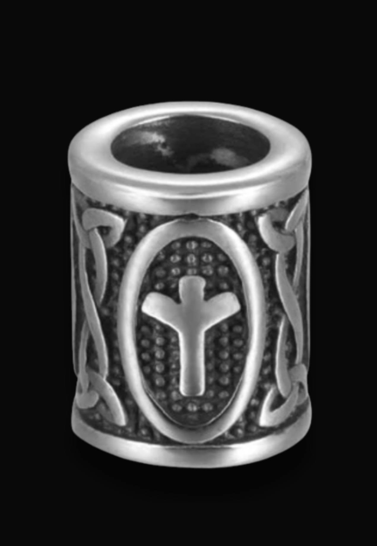 ANSUZ Lucidus Viking Bracelet with Onyx Beads